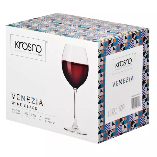 Kieliszki do wina czerwonego Krosno Venezia 380 ml opakownanie